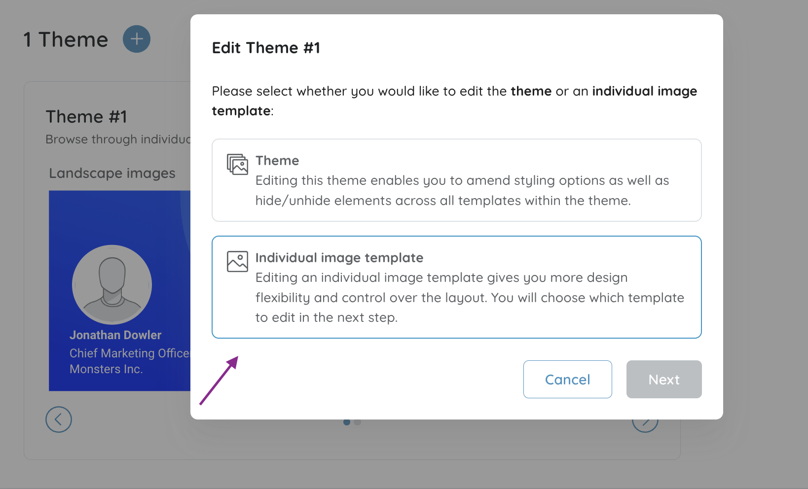Template editor